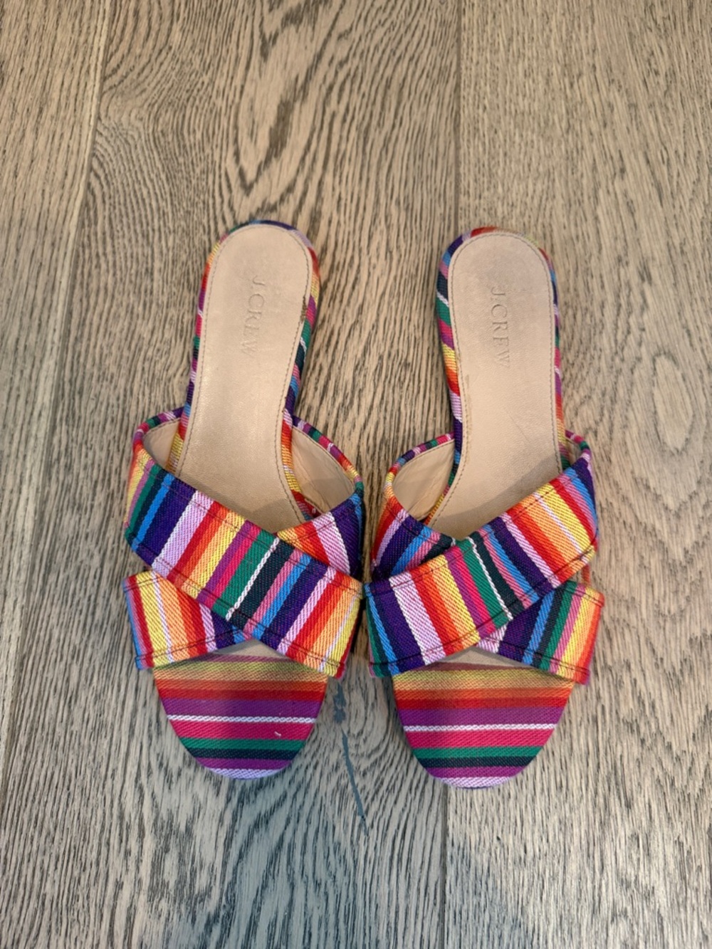 J. Crew Rainbow Striped Slide Sandals - Picture 2 of 4